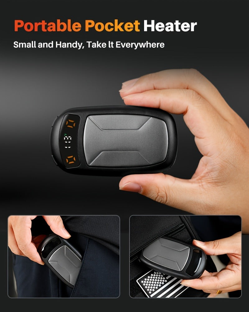 Rechargeable Hand Warmers with COB Light 2 Pack, Magnetic USB Electric Pocket Hand Warmer 12 Hours Heat, Portable Reusable Handwarmer for Camping Hiking Hunting, Christmas Gifts for Women Men