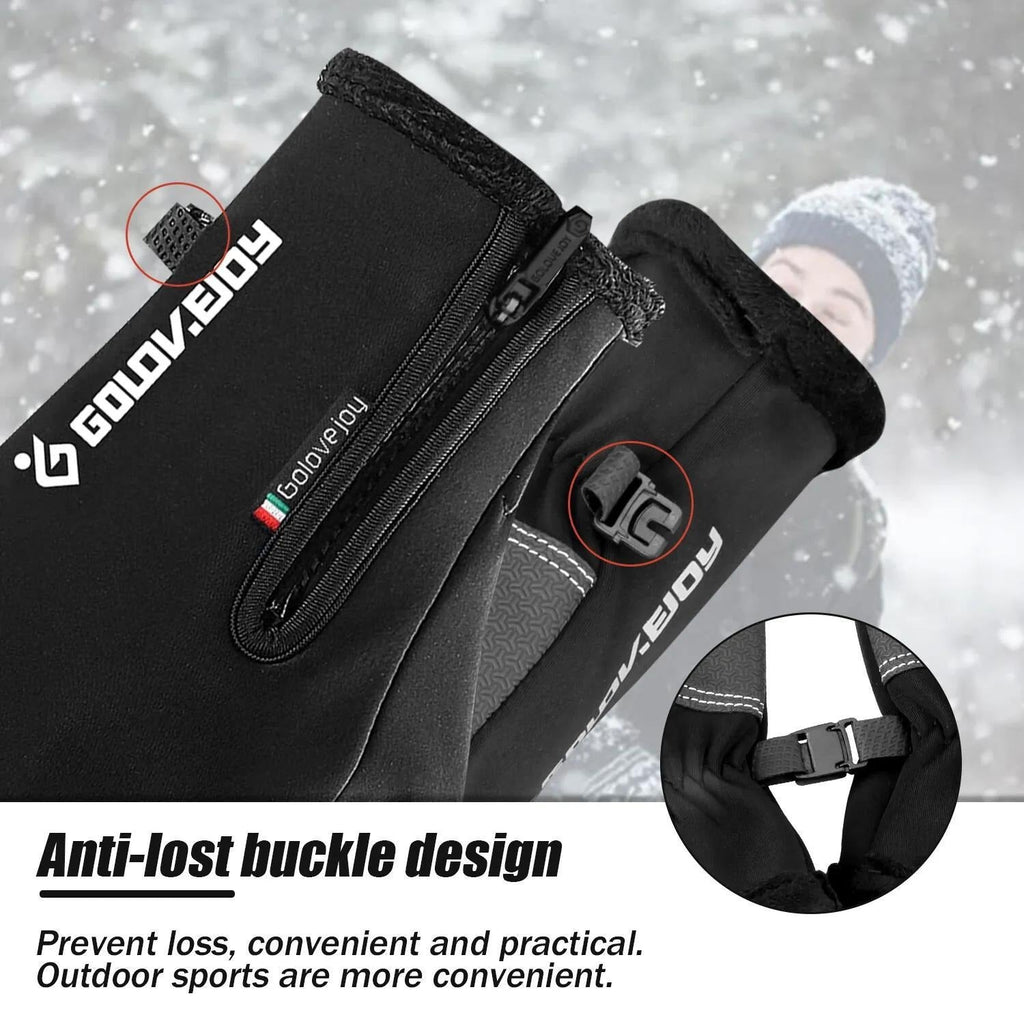 Windproof Knit Gloves for Outdoor Riding & Skiing – 2 Pairs Full-Finger Slip-Resistant Winter Gloves | 100% Polyamide Warm Gloves for Men & Women | S M L XL XXL | Black Gray