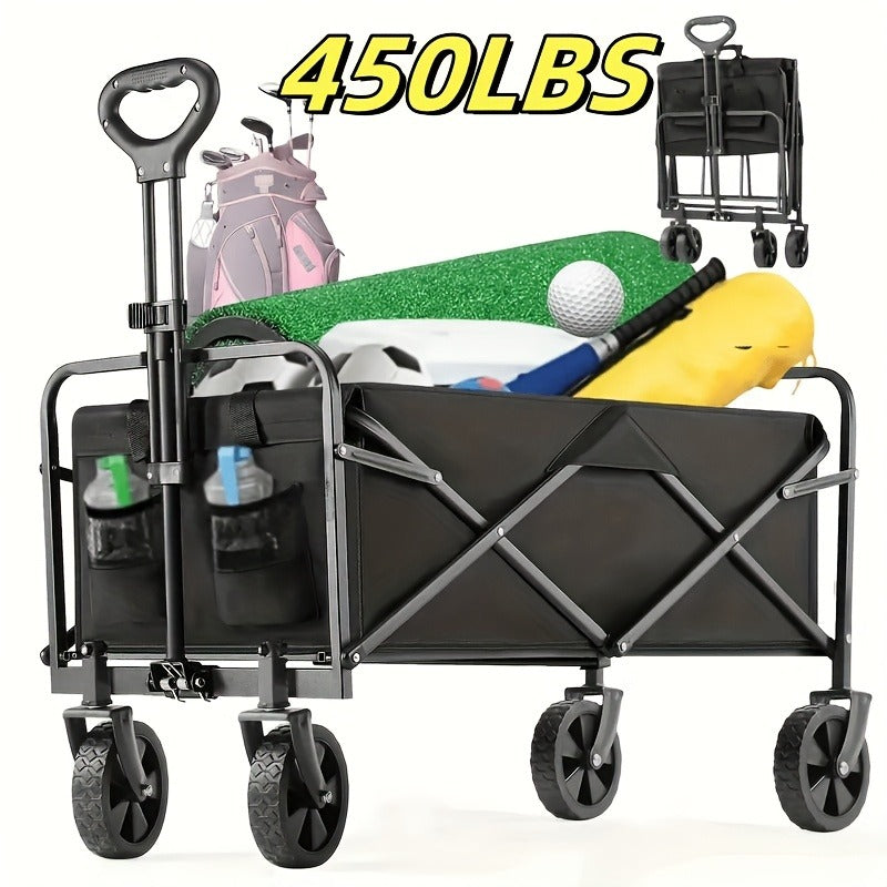 Heavy-Duty Folding Utility Cart 450LBS Iron Frame 800D Oxford No Assembly