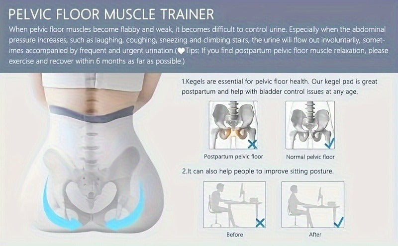 Pelvic Floor Muscle Trainer Electric Massage Cushion – Wireless Vibrating Exercise Pad for Men & Women, 6 Modes Home Gym Kegel Strengthening & Relaxation Fitness Device, Great Gift Idea
