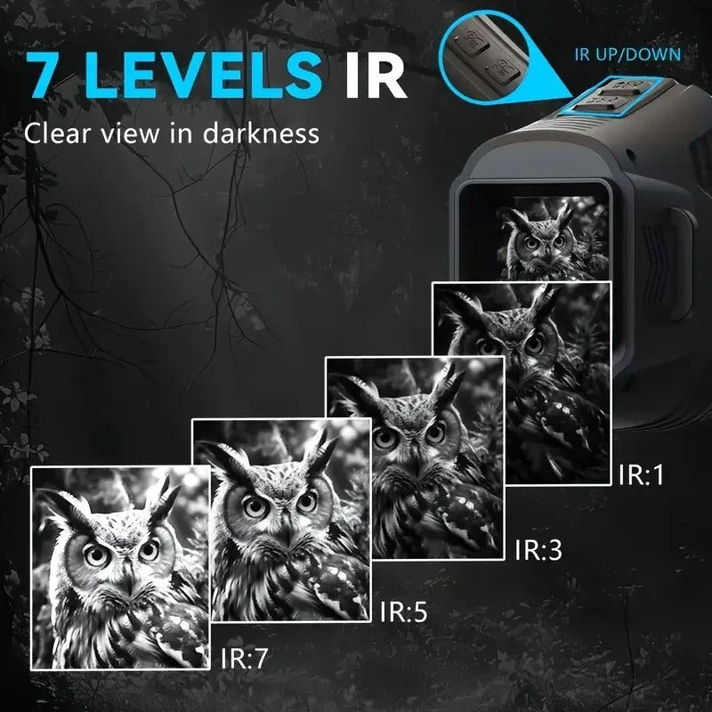 Infrared Night Vision Monocular – HD 1080P / 4K Ultra HD | USB Rechargeable Digital Night Vision Scope | 8x28mm Telescope Camera for Hunting Camping Wildlife Observation Night Photography
