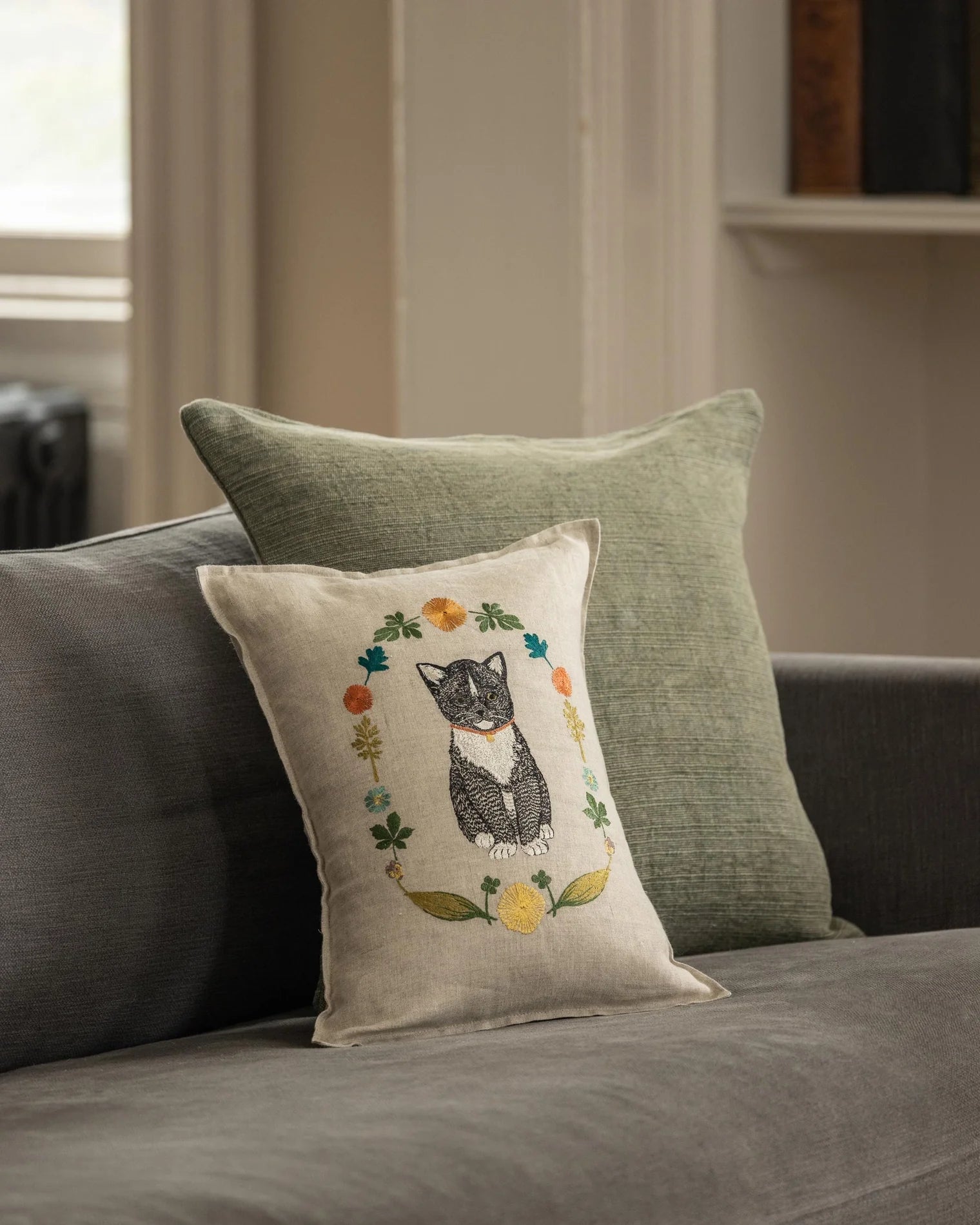 Coral & Tusk Kitten Cameo Pillow