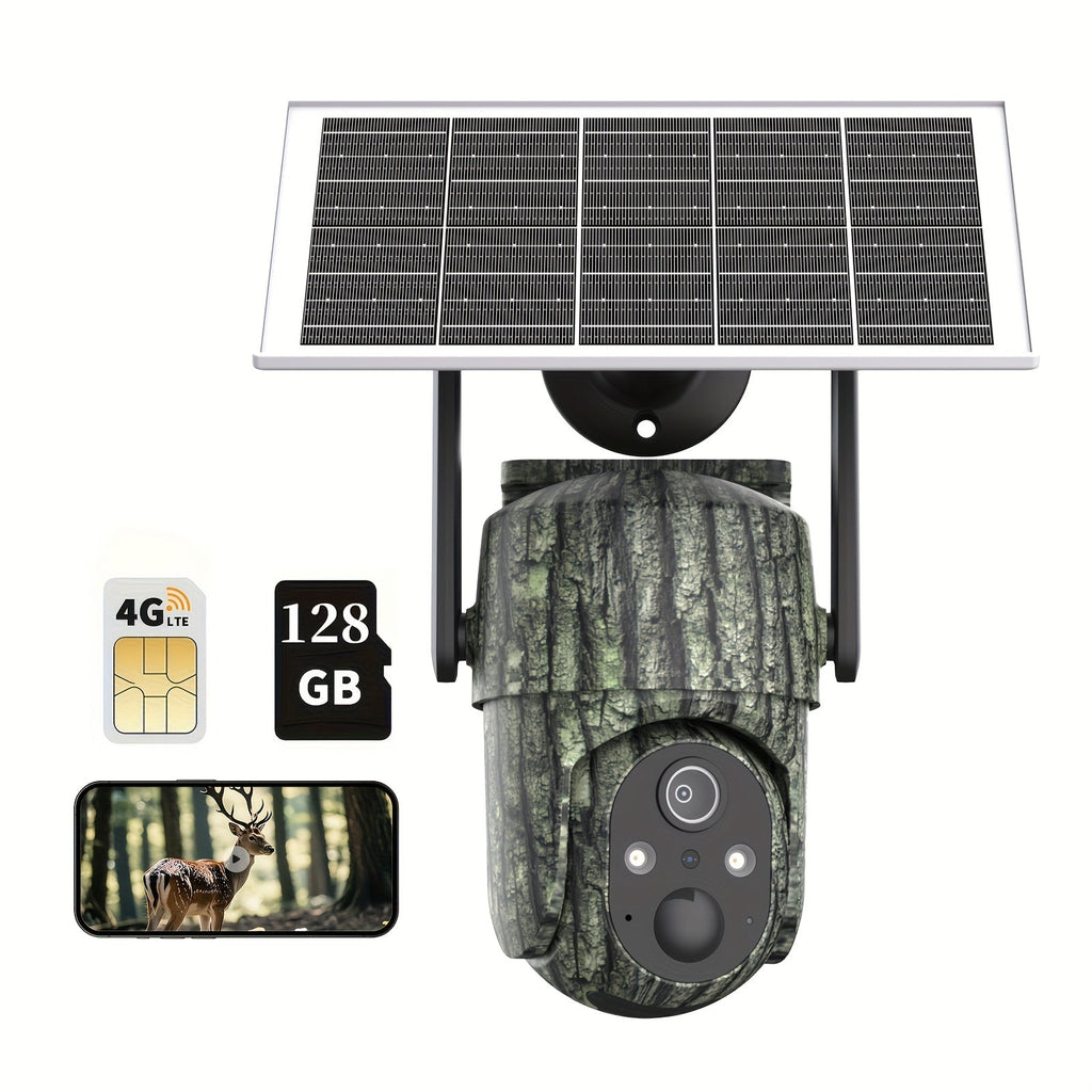 4G Cellular Game Camera Solar Powered - 2K Live View, 0.02s Motion Trigger, Night Vision, No WiFi Needed for Hunting & Wildlife