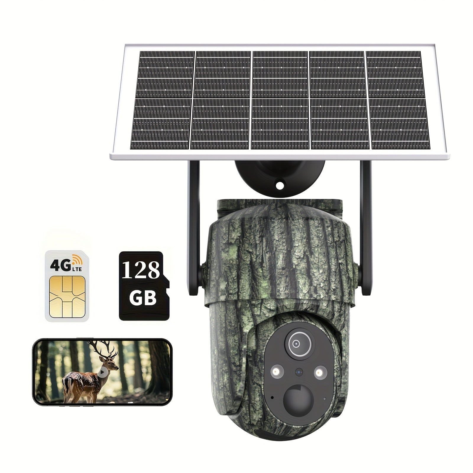 4G Cellular Game Camera Solar Powered - 2K Live View, 0.02s Motion Trigger, Night Vision, No WiFi Needed for Hunting & Wildlife