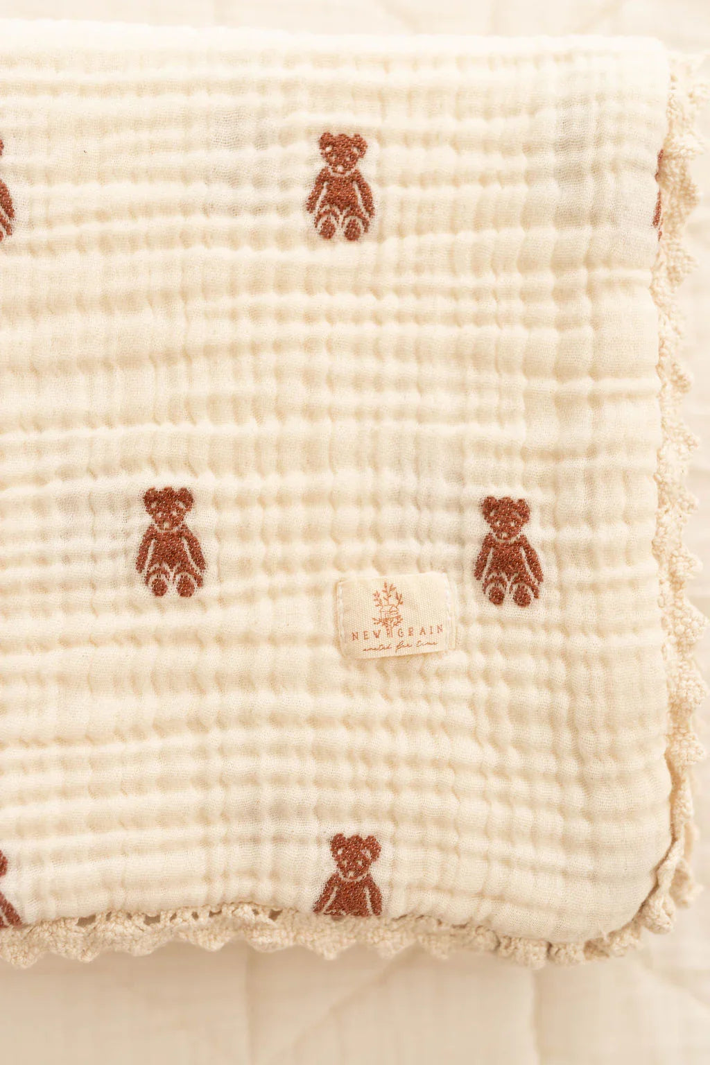 Organic Cotton Layered Gauze Baby Blanket - Teddy