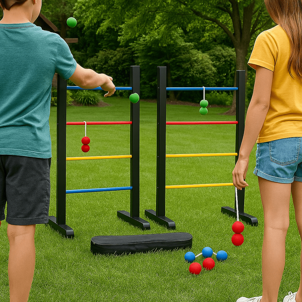 Outdoor Lawn Toss Game Set – Washer Toss & Ladder Toss for Backyard Party, Portable Yard Games for Adults Kids Family, Includes Carrying Case, Fun for Tailgate Camping Beach BBQ Gatherings