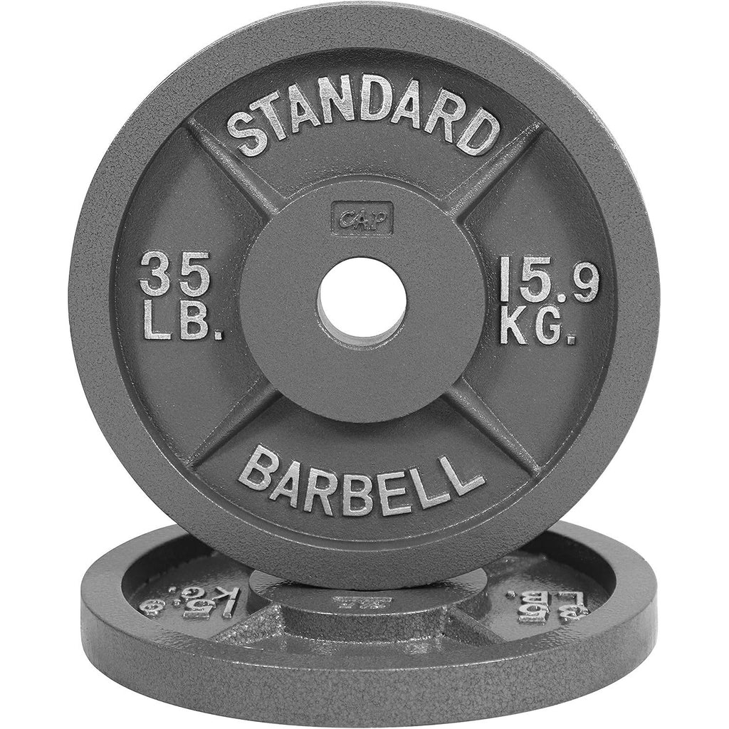Cast Iron Weight Plates 2-Inch Standard Barbell Plates Solid Iron Gym Weights for Strength Training Weightlifting Bodybuilding Powerlifting Home Gym Multiple Sizes 2.5LB to 100LB