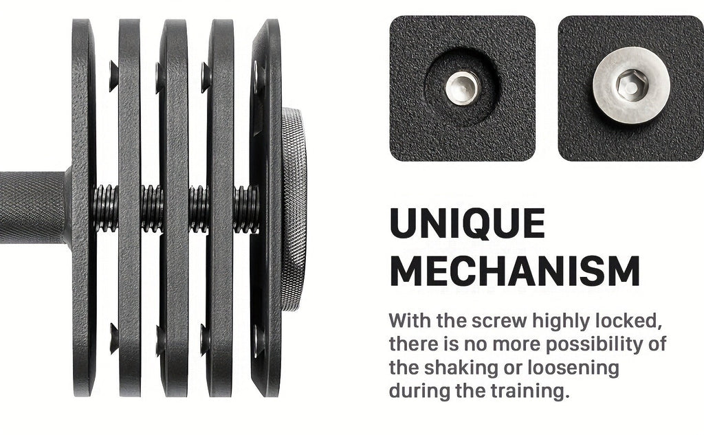 Quick-Lock Adjustable Dumbbell Set 10–80LB – 5LB Increments Square Weight Plates for Home Gym Fitness, Compatible Longer Screws & Add-On Plates Available
