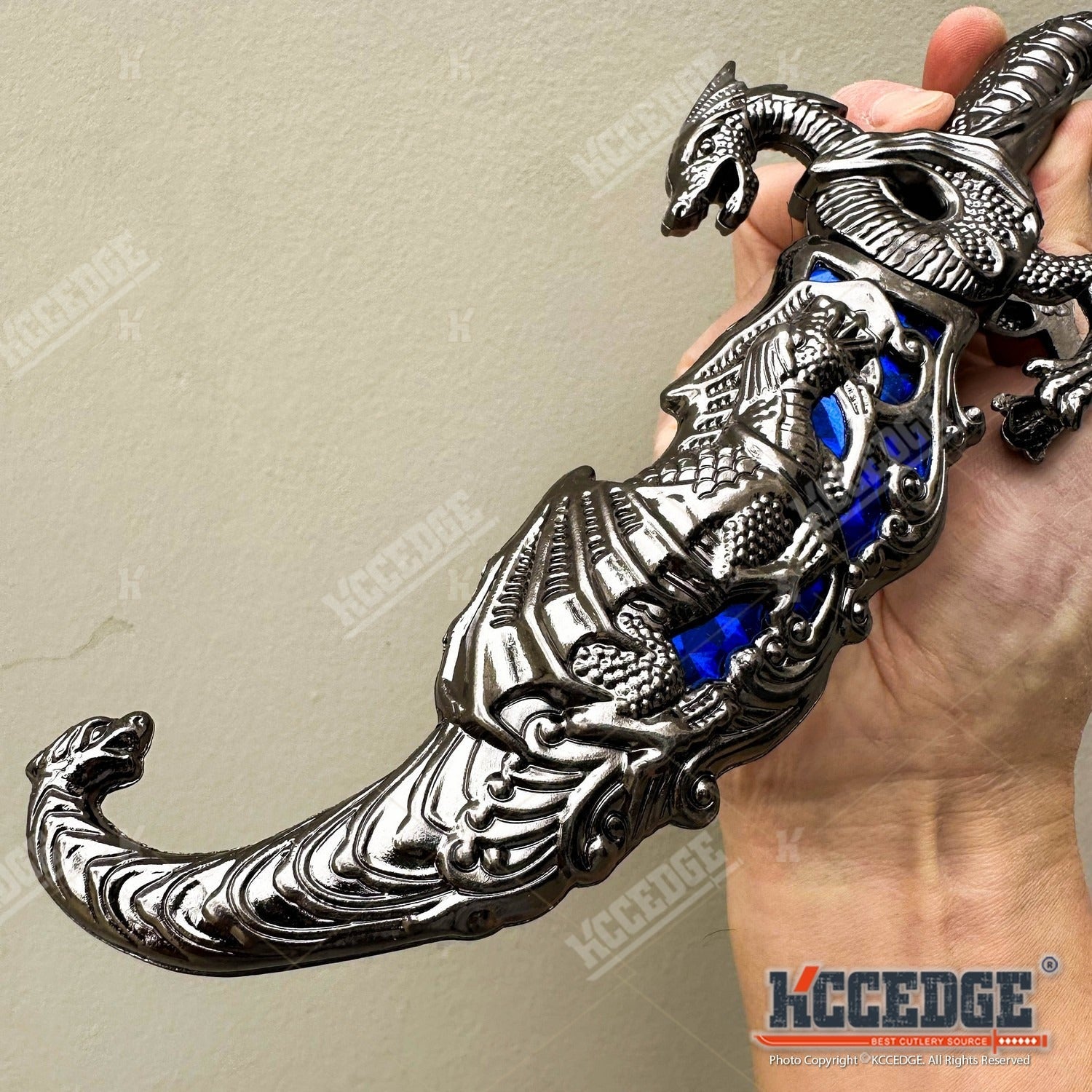 Medieval Fantasy Fixed Blade Knife with Scabbard – 9" Dragon Cosplay Collectible Dagger, 440 Stainless Steel, Historical Replica for Display & Medieval Fair Props
