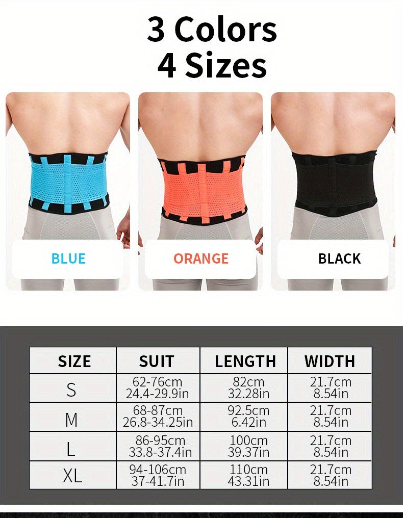 Weightlifting Belt for Men Women - Adjustable Gym Waist Support Belt with Hook-and-Loop Closure, Breathable Polyester Back Brace for Powerlifting, Deadlifts & Fitness Training, S/M/L