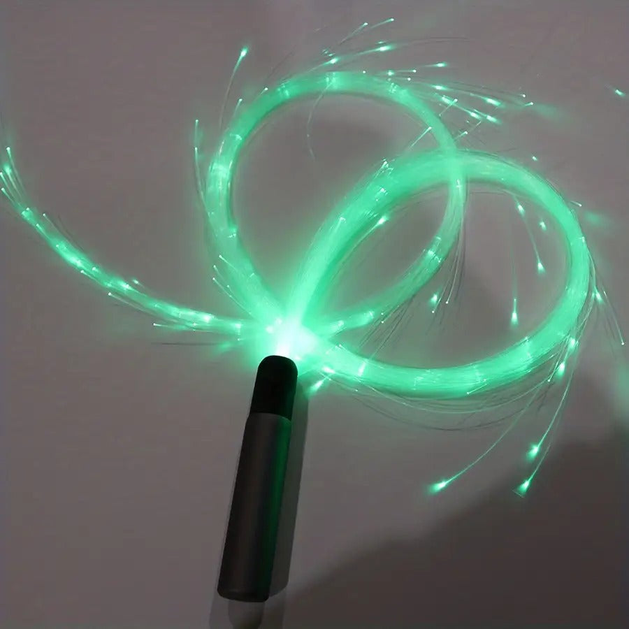 Rechargeable LED Fiber Optic Whip | 7-Color Glow Rave Dance Toy