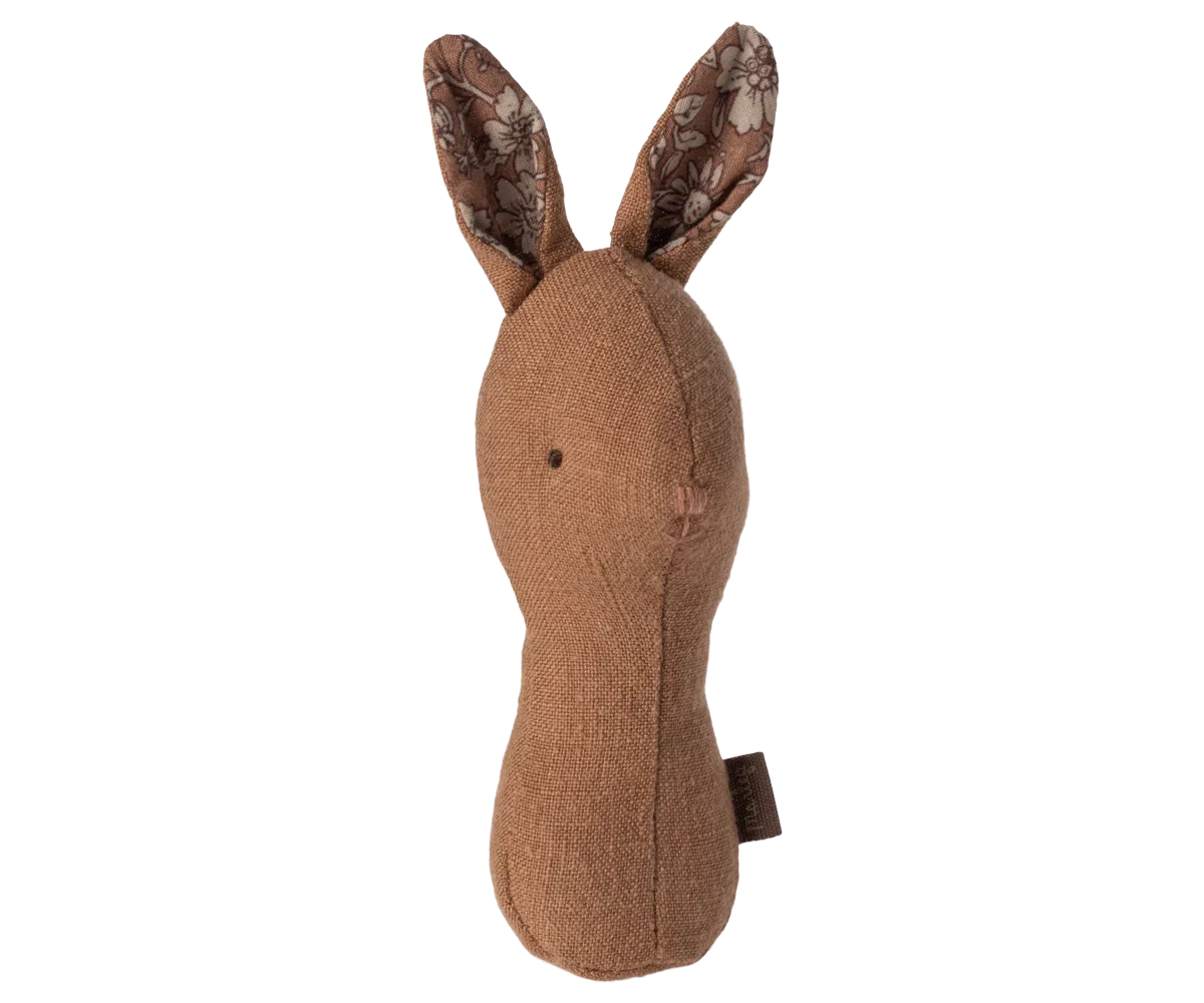 Maileg Lullaby Friend Rattles, Bunny Rattle - Chocolate