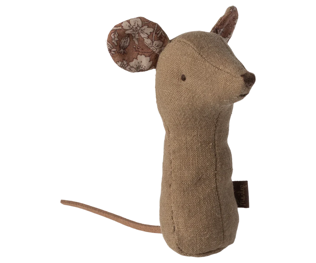Maileg Lullaby Friend Rattles, Mouse Rattle - Light Umber