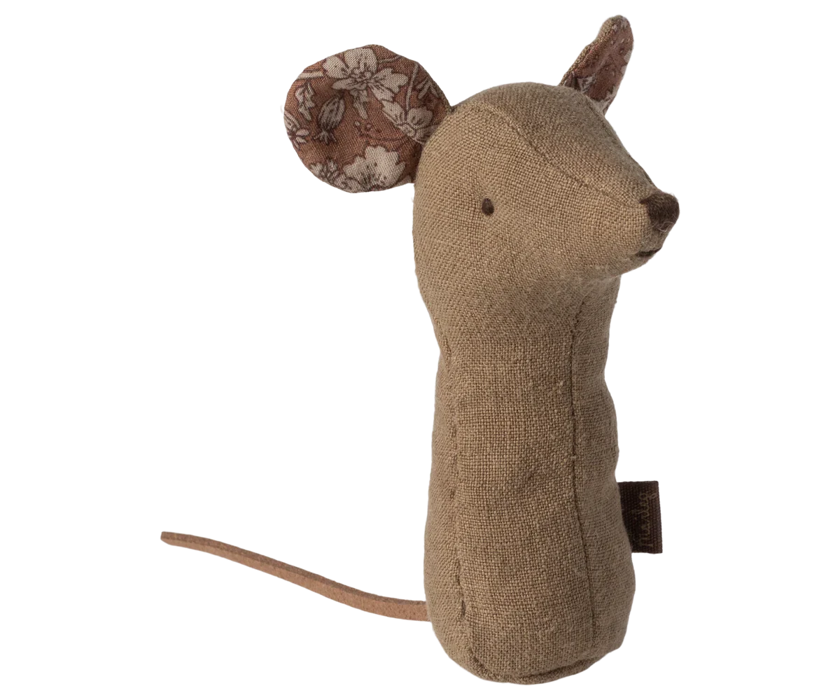 Maileg Lullaby Friend Rattles, Mouse Rattle - Light Umber