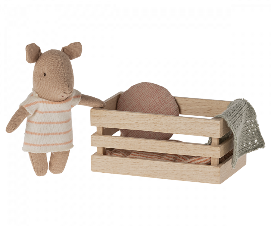 Maileg Pig In Box, Baby Girl - Pink