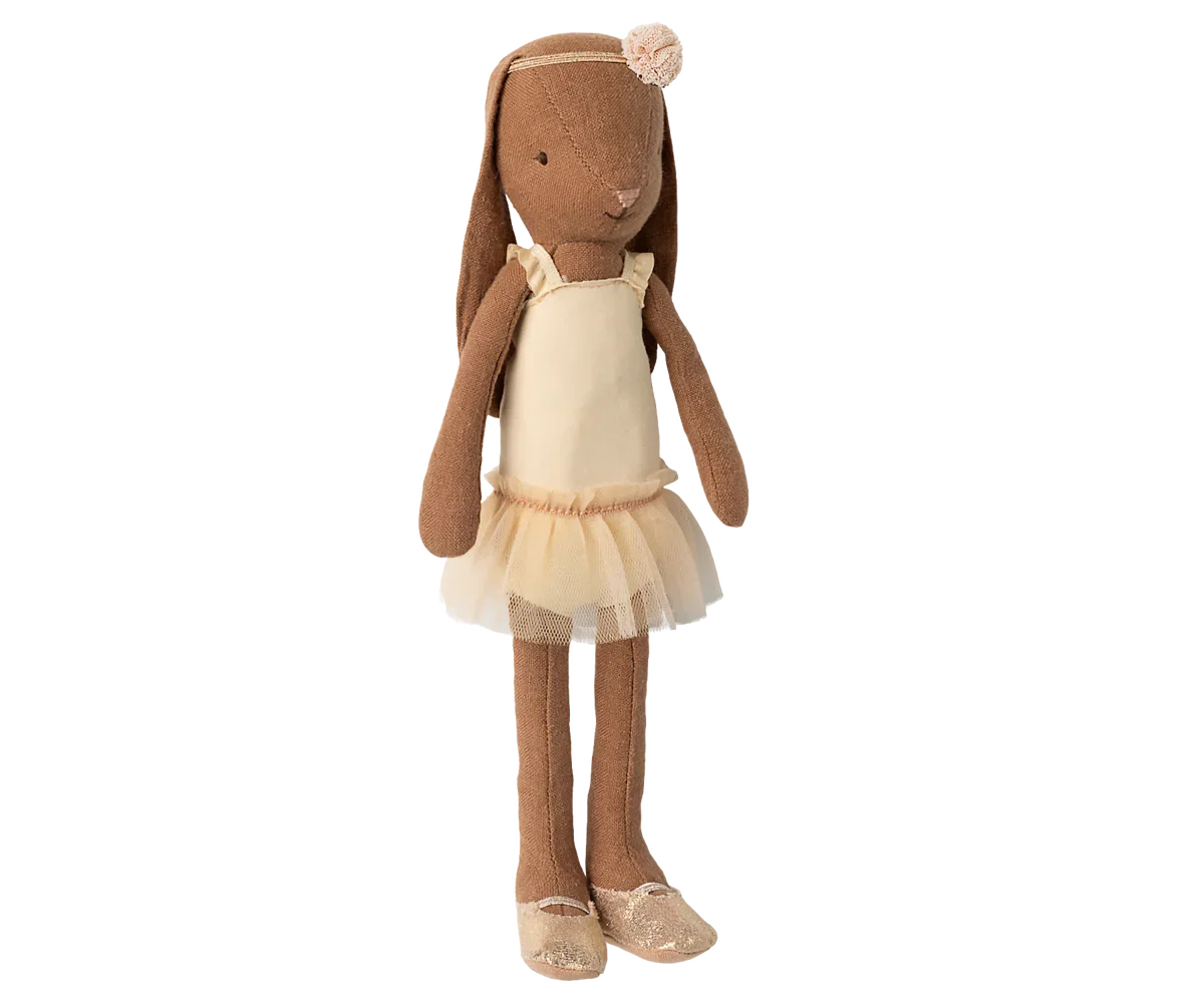 Maileg Bunny, Size 2 - Chocolate Brown - Ballet Suit and Skirt - Cream