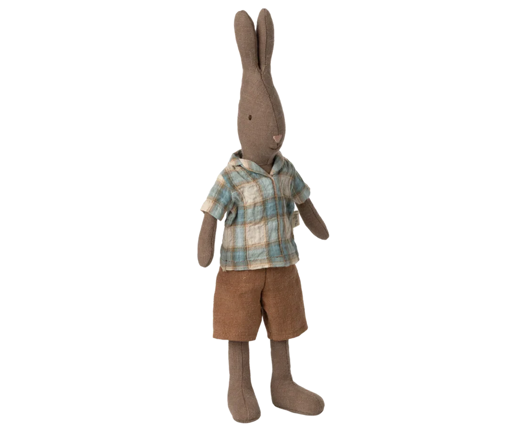 Maileg Rabbit, Size 2 - Brown - Shirt and Shorts