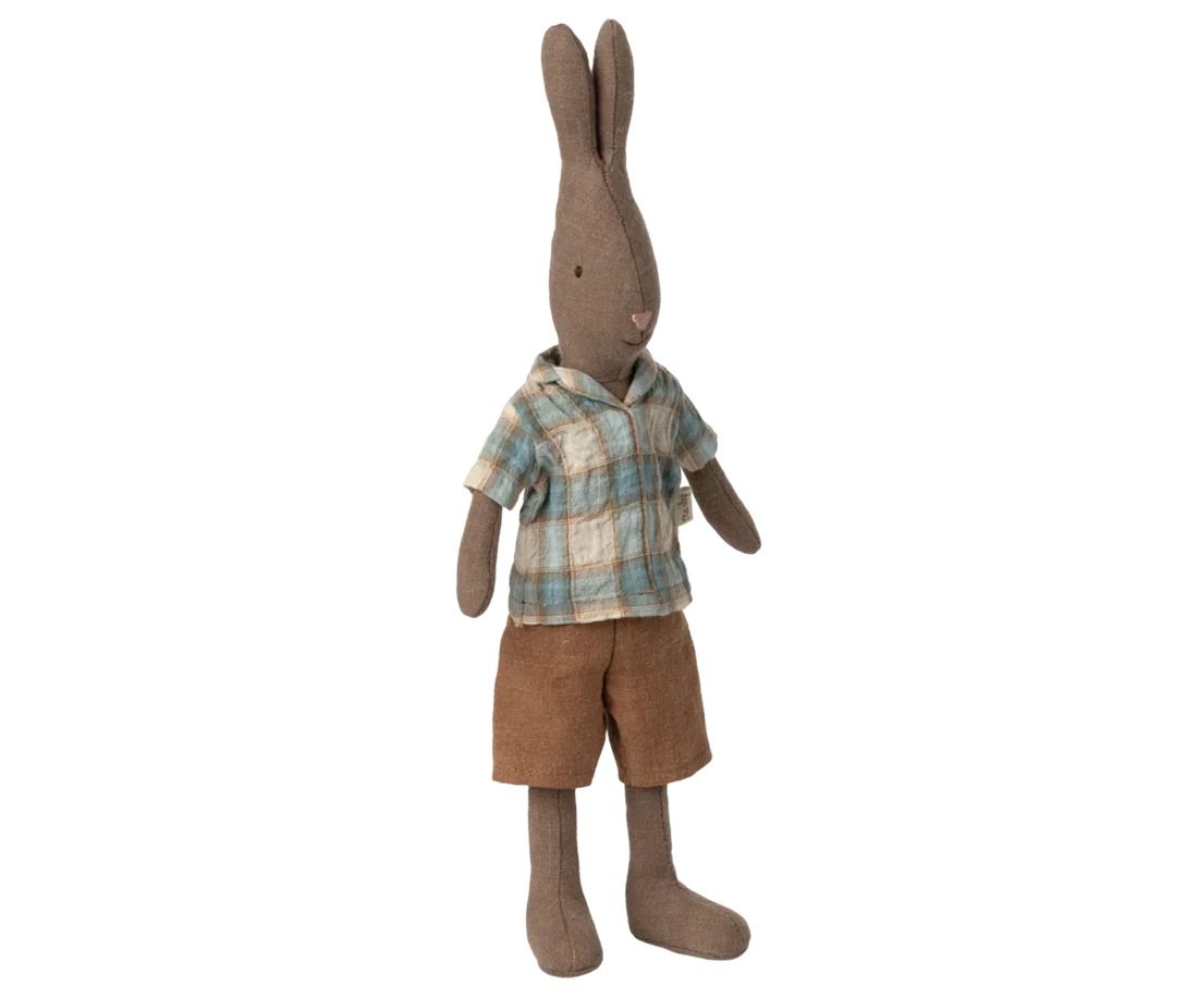 Maileg Rabbit, Size 2 - Brown - Shirt and Shorts
