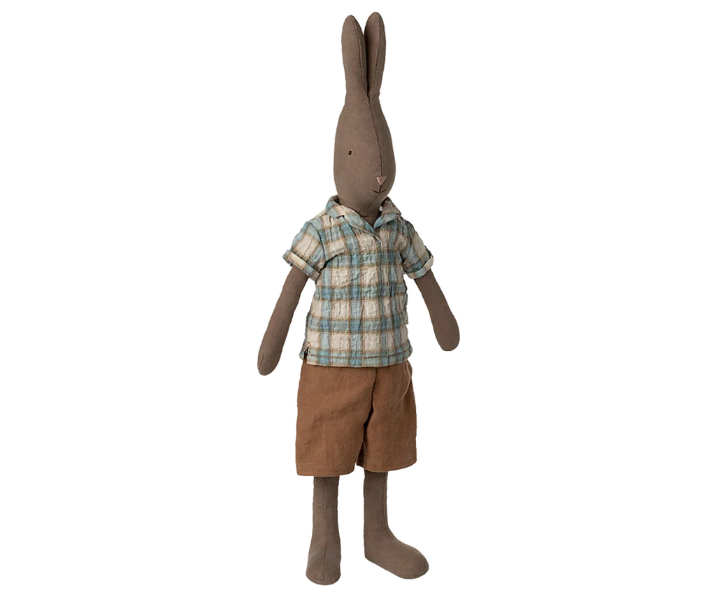 Maileg Rabbit, Size 3 - Brown - Shirt and Shorts