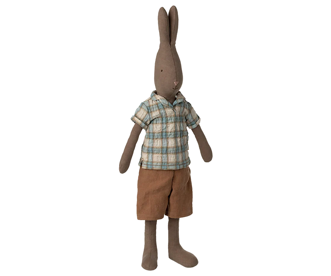 Maileg Rabbit, Size 3 - Brown - Shirt and Shorts