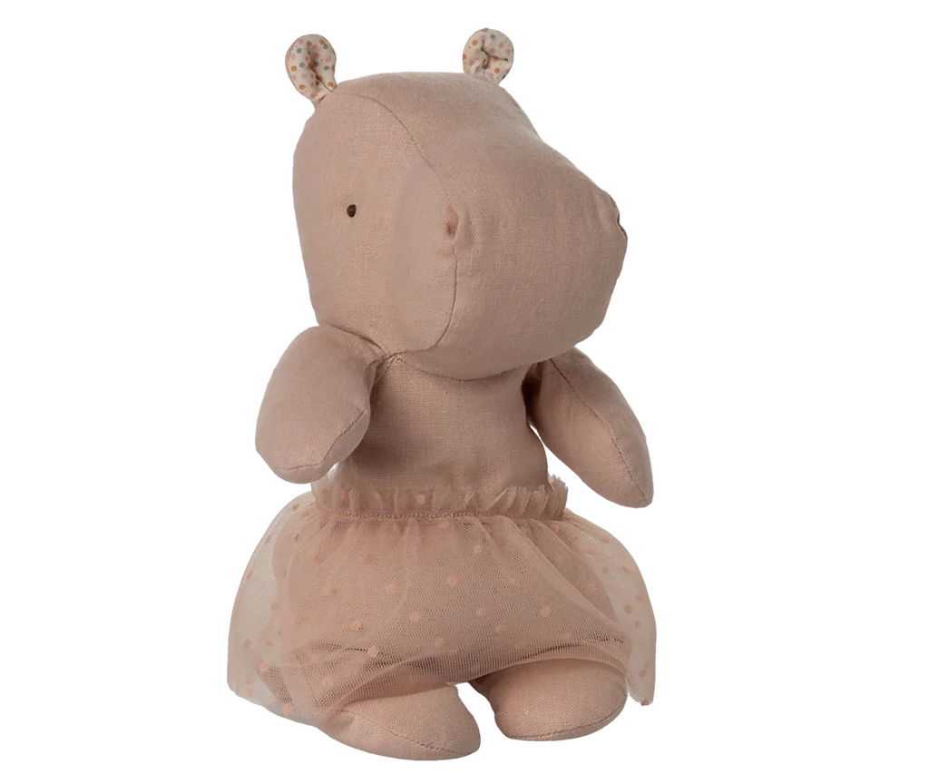Maileg Hippo With Skirt, Small - Soft Rose