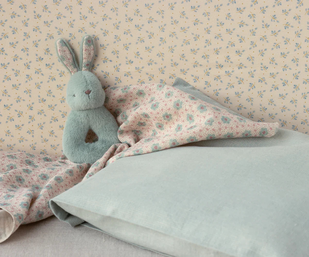 Maileg Bunny Rattle & Burp Cloth Set - Mint