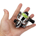 Mini 100 Spinning Fishing Reel – 4.3:1 High-Speed Gear Ratio, Aluminum Alloy Body, Interchangeable Rocker Arm, Ambidextrous, Includes 109 Yards of Line – Lightweight Reel for Freshwater & Saltwater Fishing