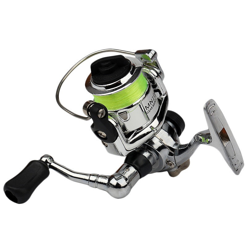 Mini 100 Spinning Fishing Reel – 4.3:1 High-Speed Gear Ratio, Aluminum Alloy Body, Interchangeable Rocker Arm, Ambidextrous, Includes 109 Yards of Line – Lightweight Reel for Freshwater & Saltwater Fishing