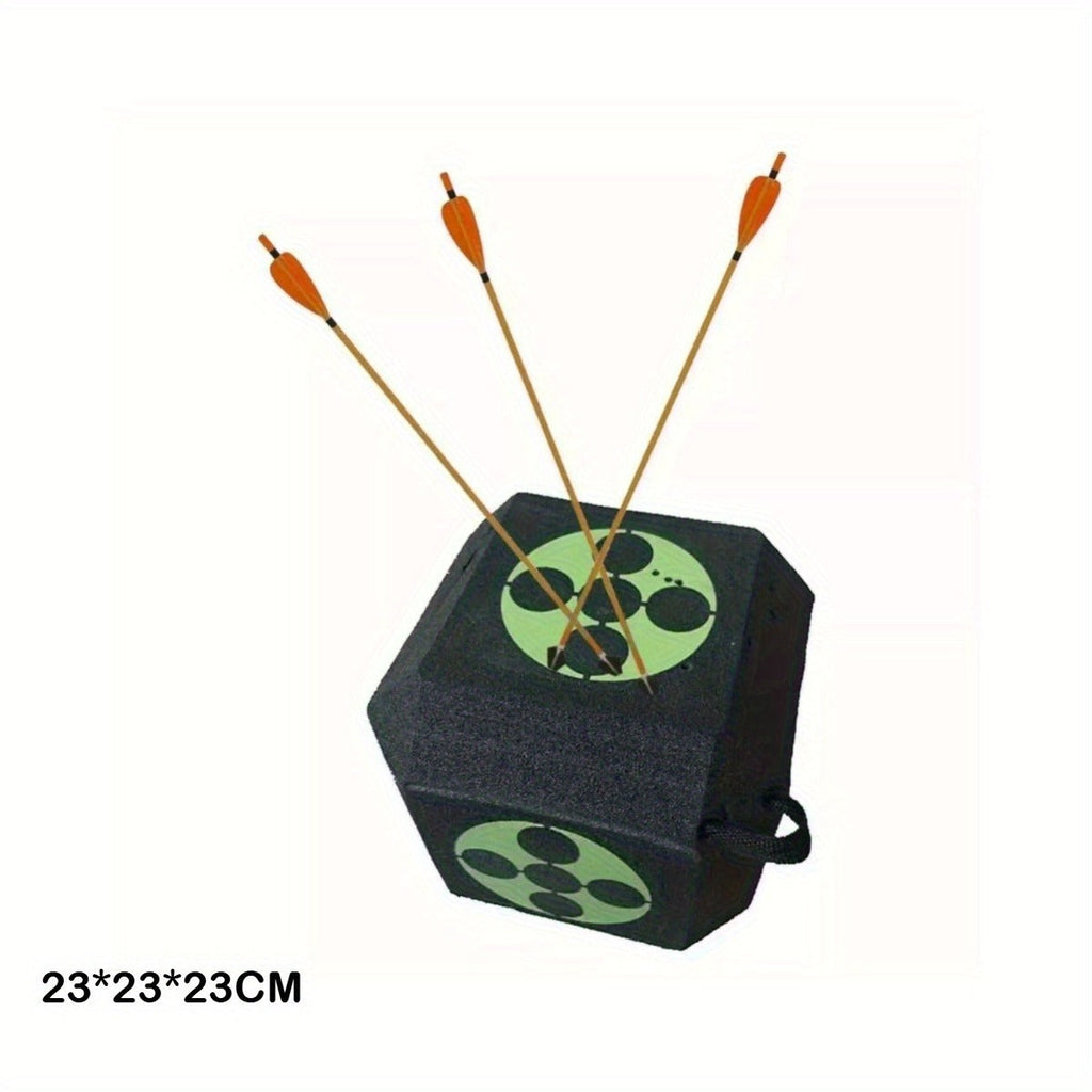 3D Archery Target Cube – Self-Healing Foam Multi-Faceted 23cm Block for Outdoor Backyard Range | Portable High-Density Target for Beginners & Professionals