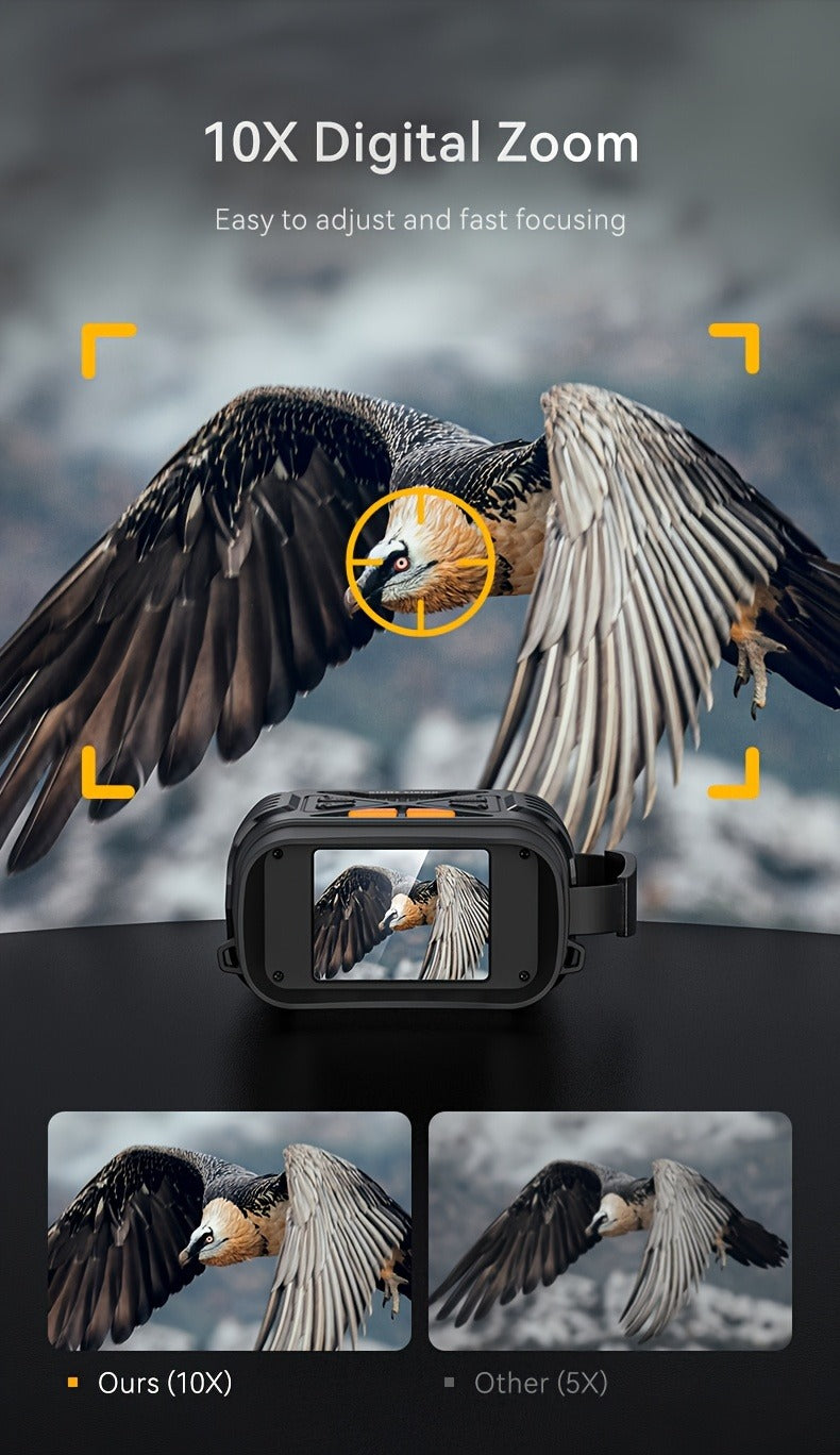 Night Vision Binoculars for Adults 4K Digital - 1080P HD Infrared Night Vision Goggles with 2.8" Screen, 10x Zoom, 7-Level 850nm IR Illuminator, 2000mAh Rechargeable Battery for Hunting Camping Boating Wildlife Observation, Gift for Men