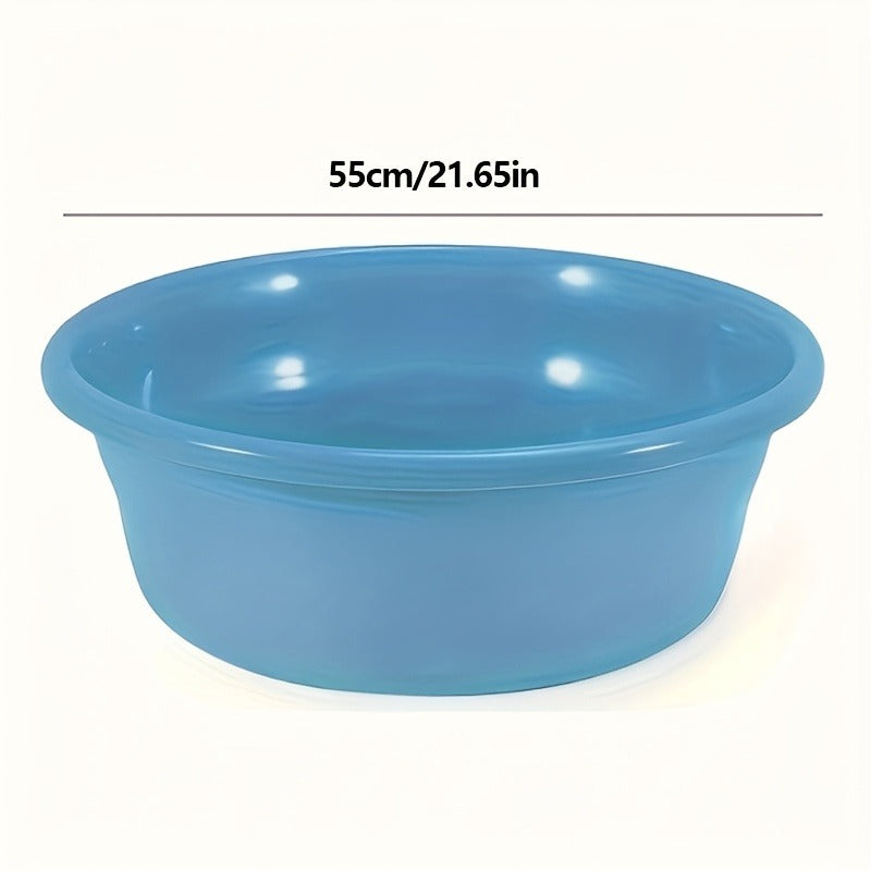 Plastic Wash Basin 12 Quart Stackable Round Tub - Portable Household Washing Bowl for Kitchen, Camping, Face Washing, Fruit & Vegetable Cleaning, Dish Washing & Bottle Rinsing, 4 Colors, Small to Oversized
