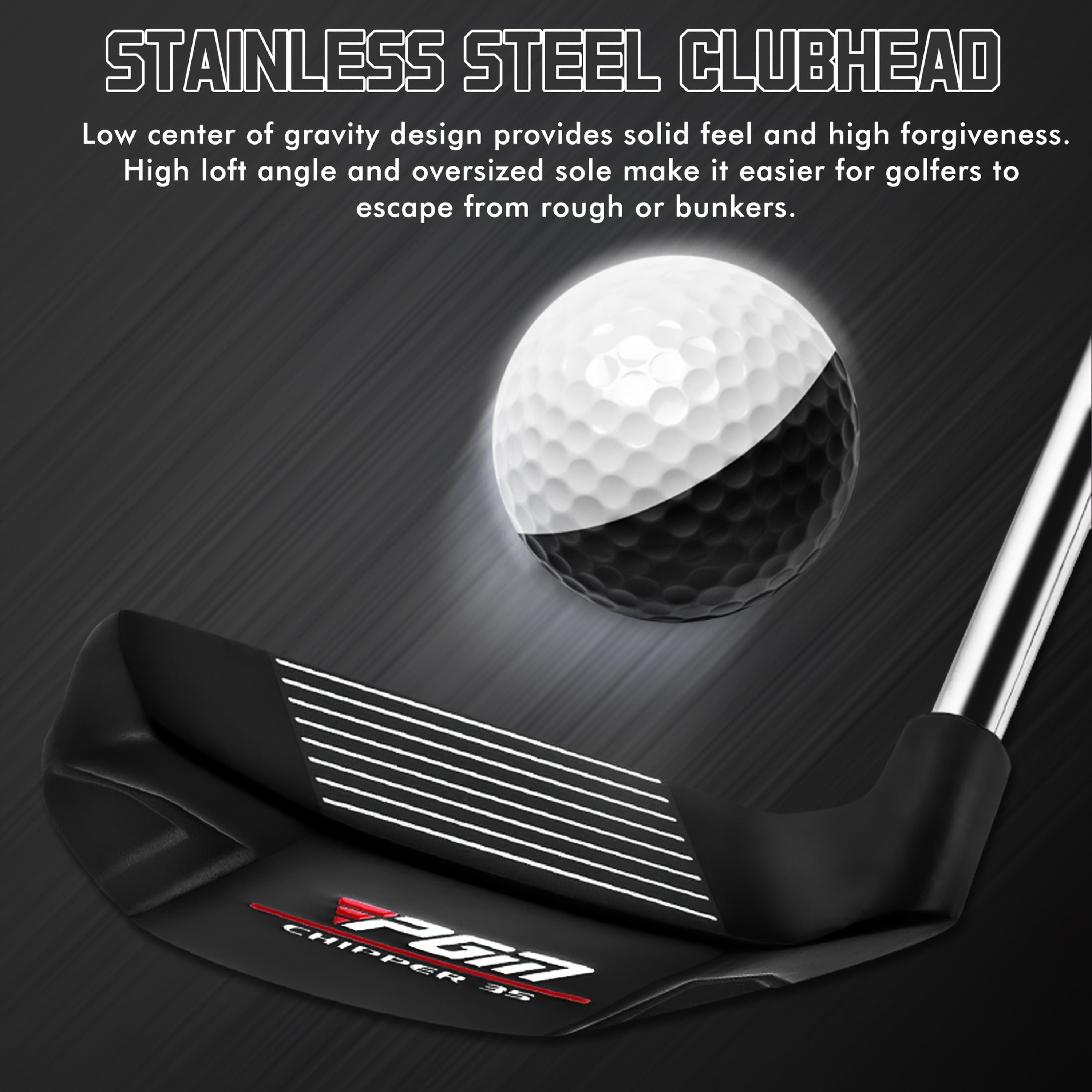 Golf Chipper Club Stainless Steel Head Regular Flex Steel Shaft 35 or 43 Degree Loft Blade Putter for Men Women Short Game Chipping Putting Wedge Championship Legal