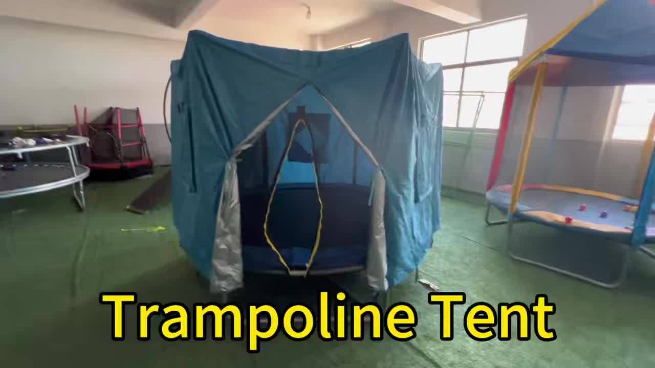 Trampoline Tent Canopy with Windows & Sun Protection – Fits 6/8/10/12/14/15/16ft Round Trampoline, Straight Pole Compatible – Outdoor Backyard Playground Cover (Tent Only)