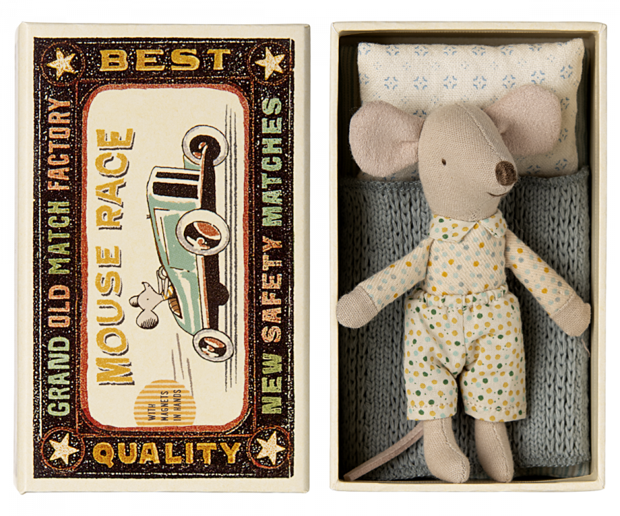 Maileg Little Brother, Mouse In Matchbox