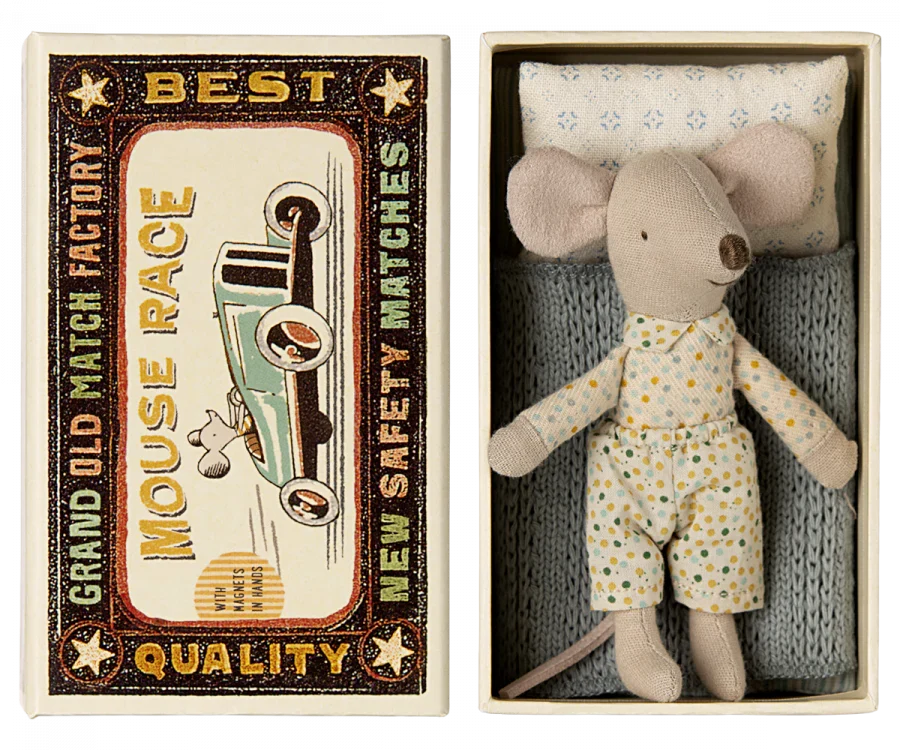 Maileg Little Brother Mouse With Extra Outfit & Suitcase