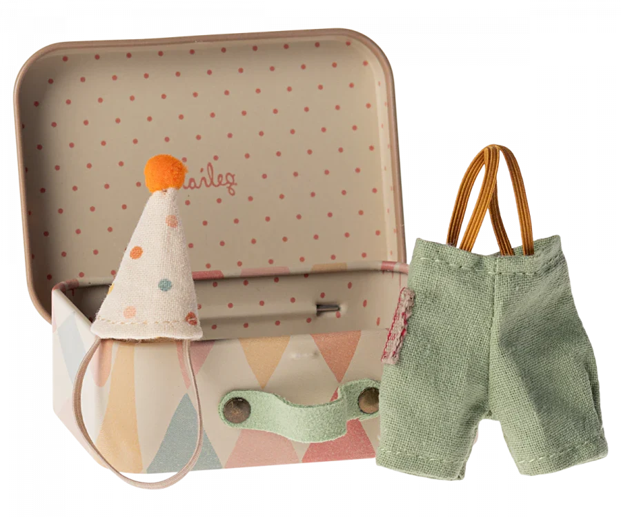 Maileg Little Brother Mouse With Extra Outfit & Suitcase
