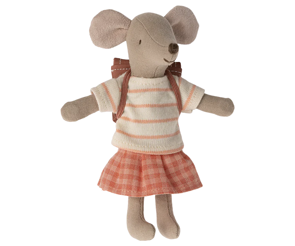Maileg Big Sister With Backpack - Coral