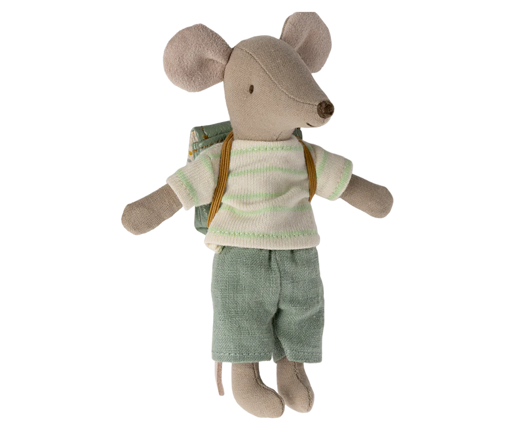 Maileg Big Brother With Backpack - Mint
