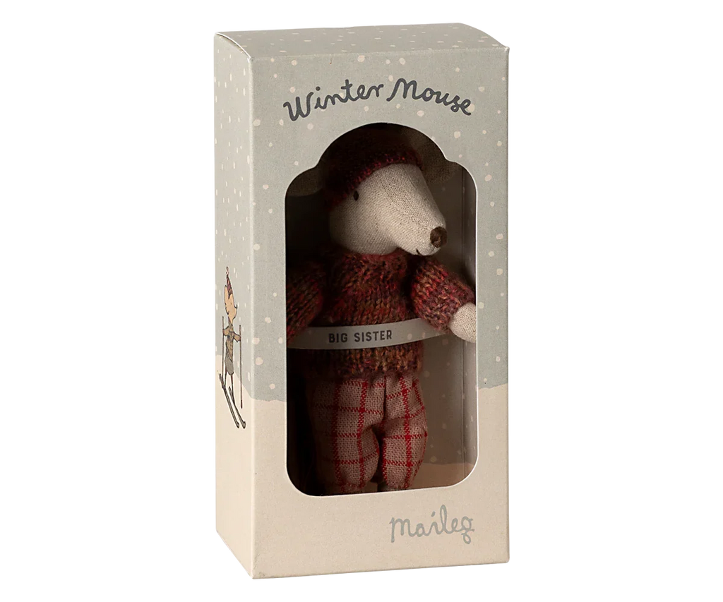 Maileg Winter Ski Mouse Big Sister - Rose