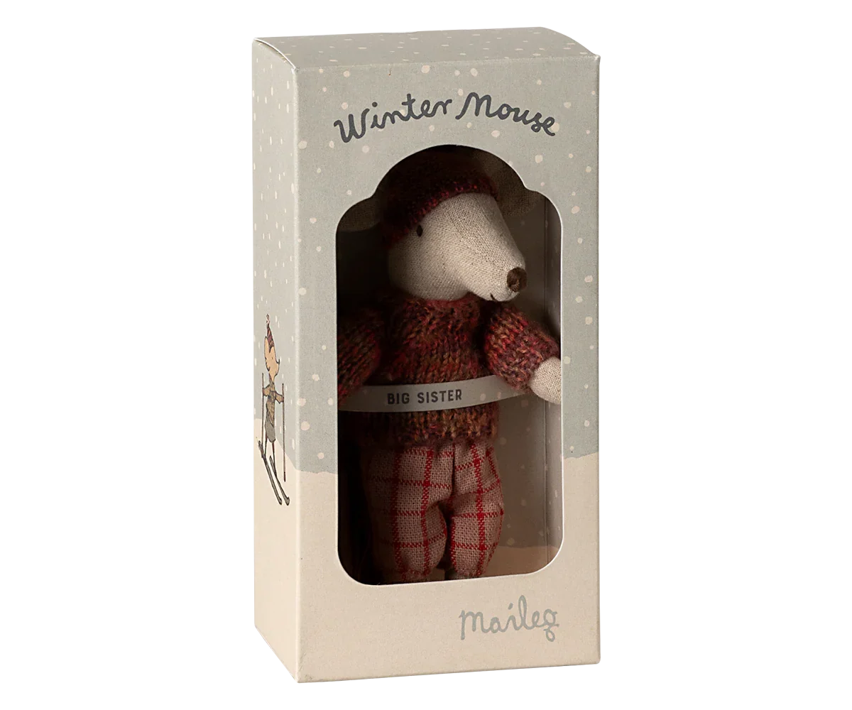Maileg Winter Ski Mouse Big Sister - Rose