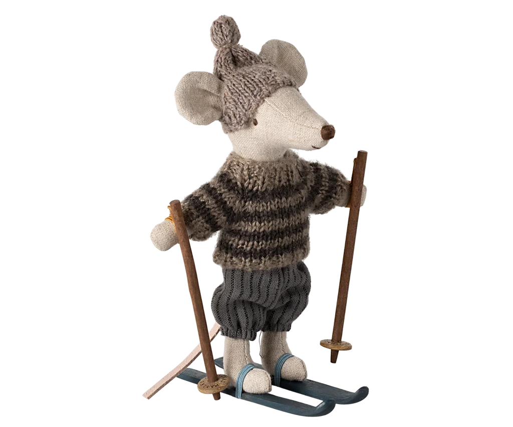 Maileg Winter Ski Mouse Big Brother - Grey