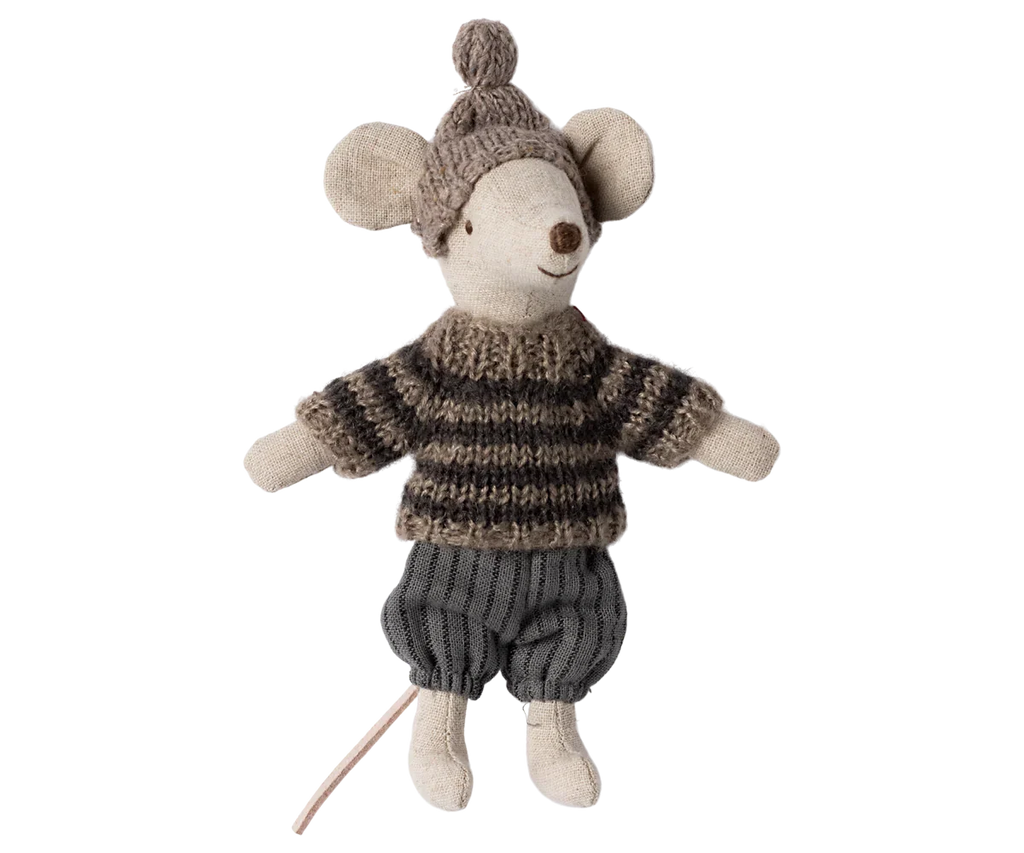 Maileg Winter Ski Mouse Big Brother - Grey
