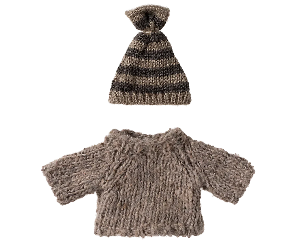Maileg Extra Clothing: Knit Sweater and Hat for Big Brother Mouse