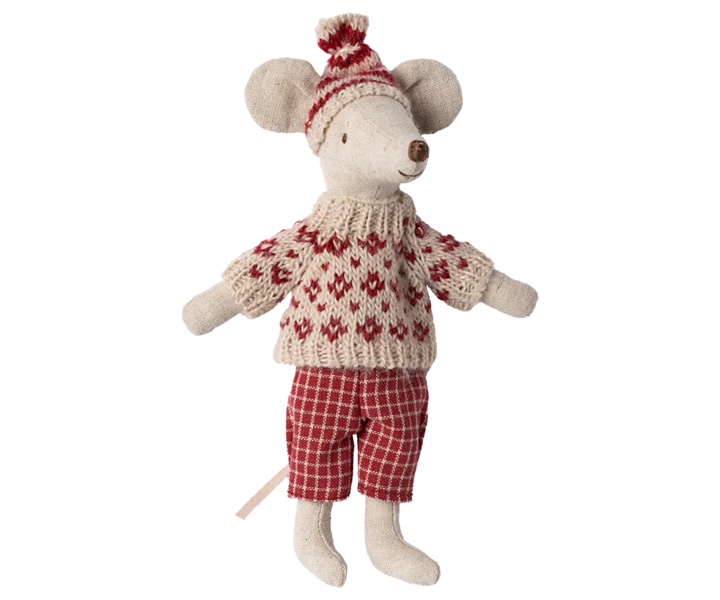Maileg Winter Ski Mouse Mom - Red