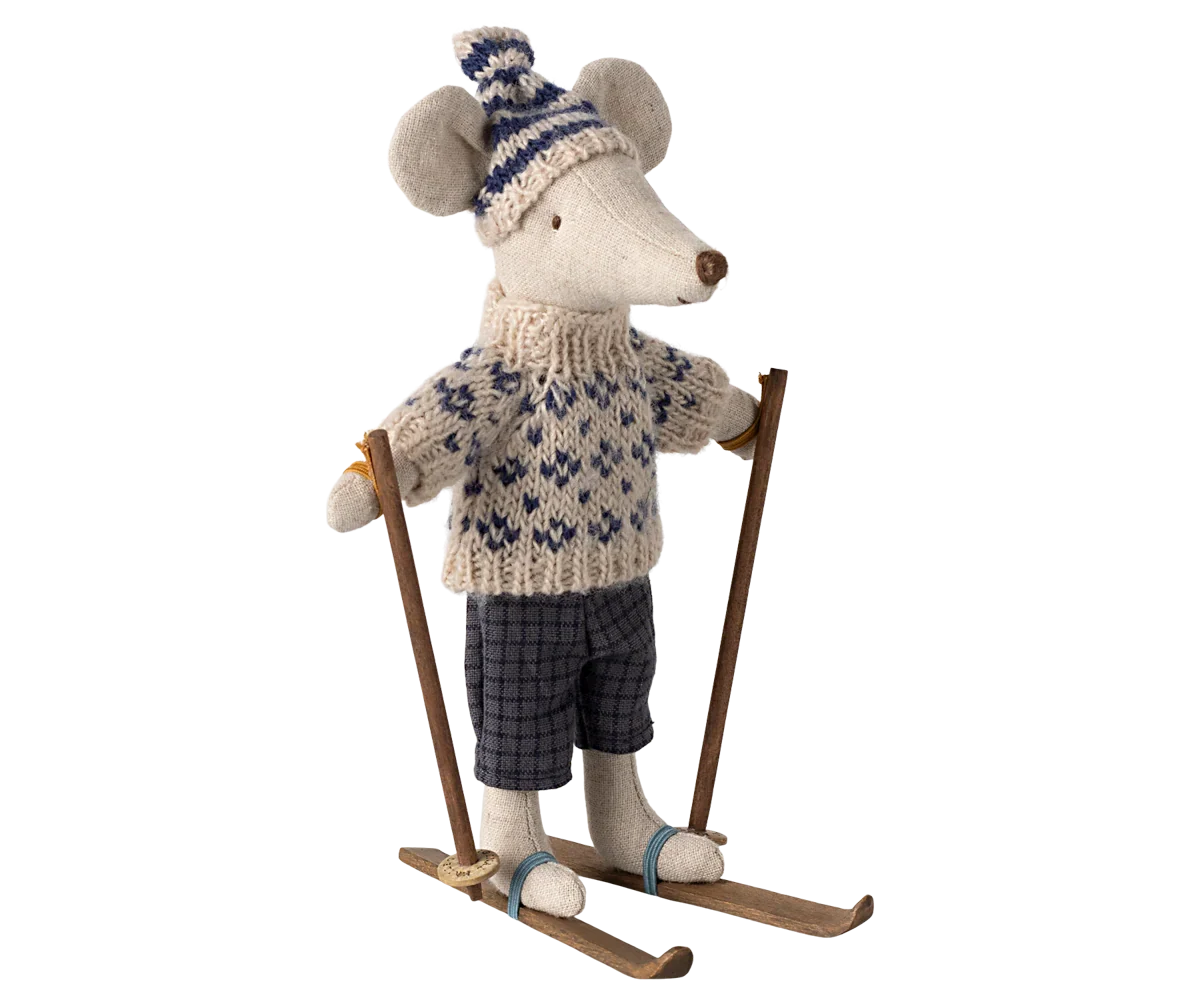 Maileg Winter Ski Mouse Dad - Blue