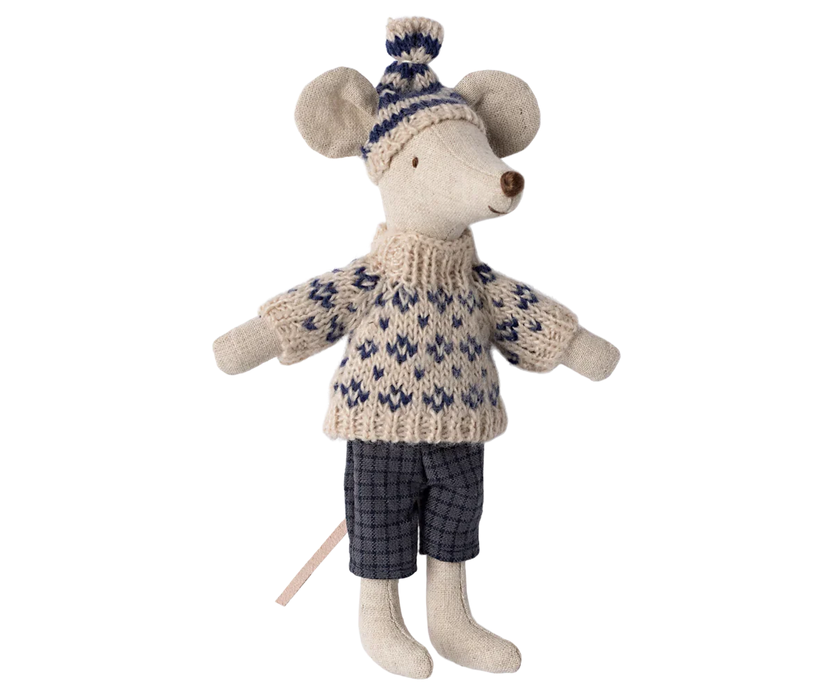 Maileg Winter Ski Mouse Dad - Blue