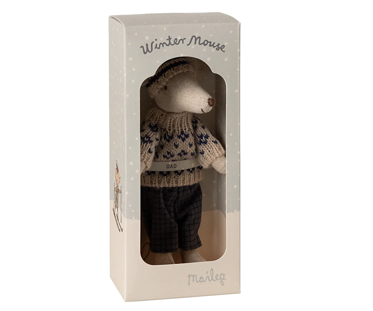 Maileg Winter Ski Mouse Dad - Blue