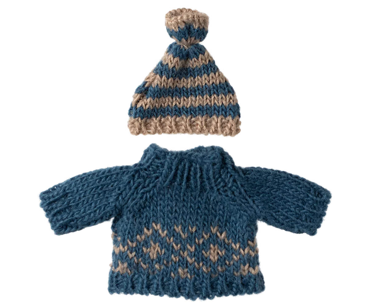 Maileg Extra Clothing: Knitted Sweater And Hat for Dad Mouse