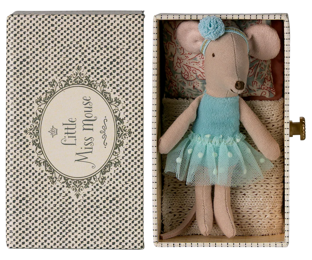 Maileg Dance Mouse in Daybed, Little Sister - Mint