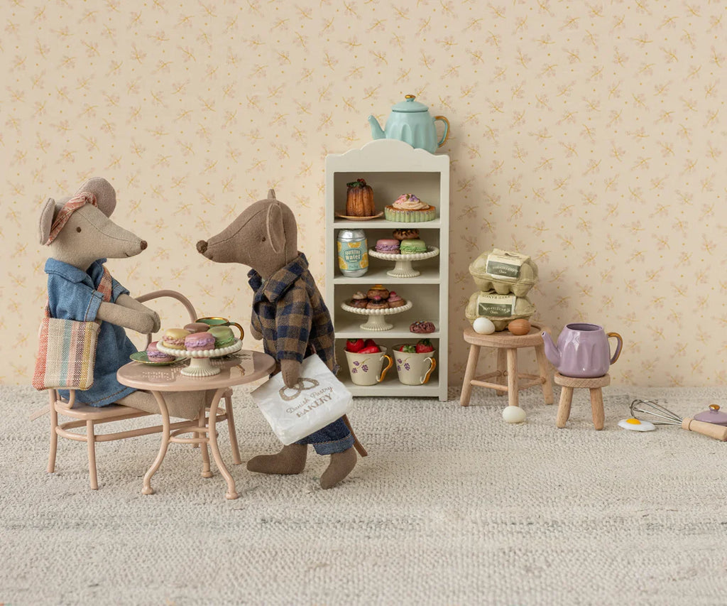 Maileg Dad Mouse In Brown Checkered Shirt - Light Brown